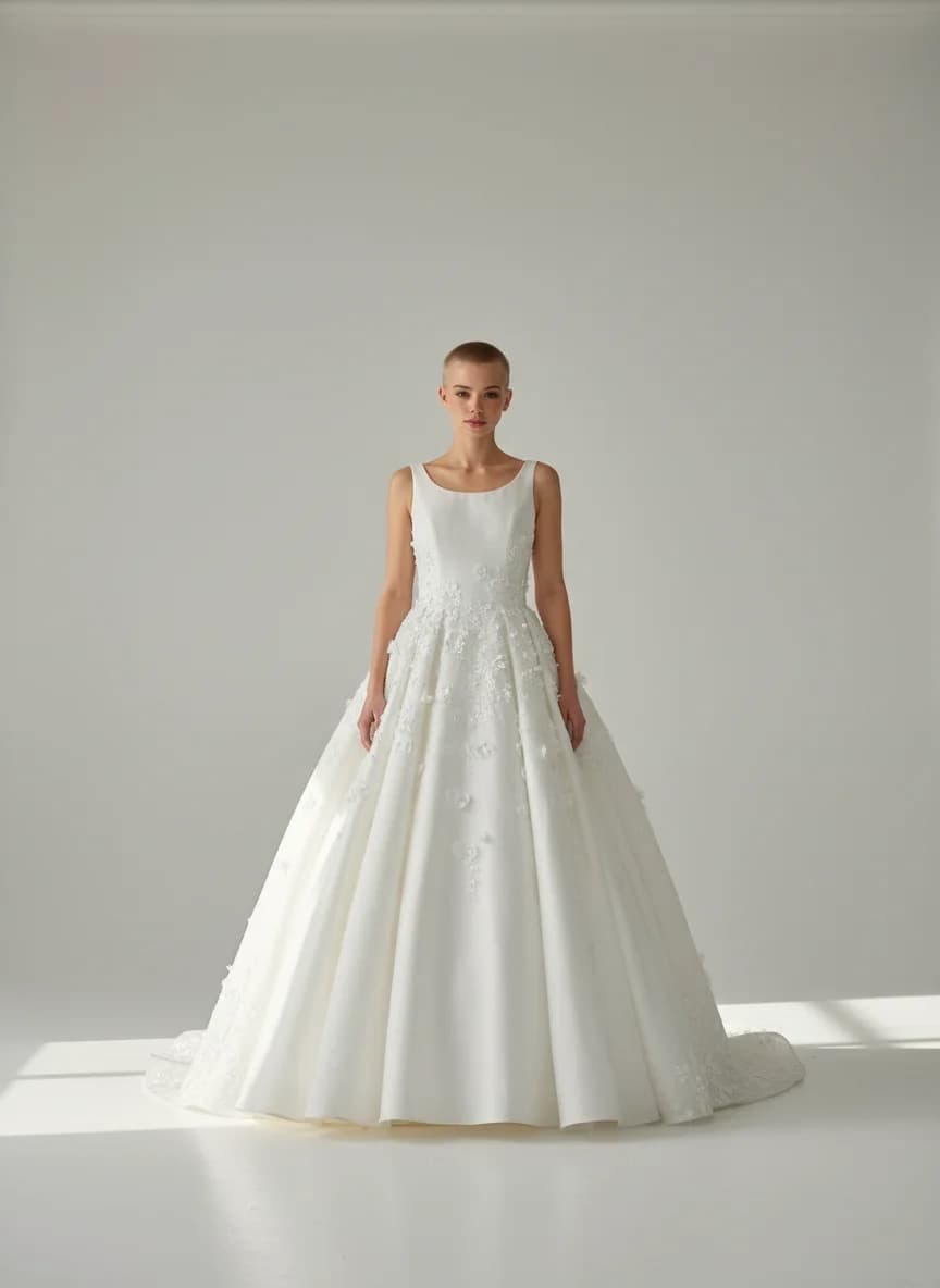 Ball Gown dress with Scoop neckline