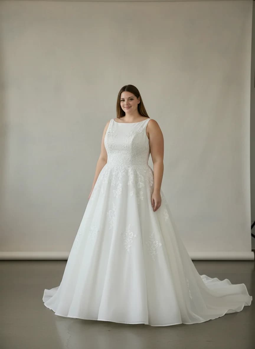 Ball Gown dress with Sweep Train and Boat Neck neckline