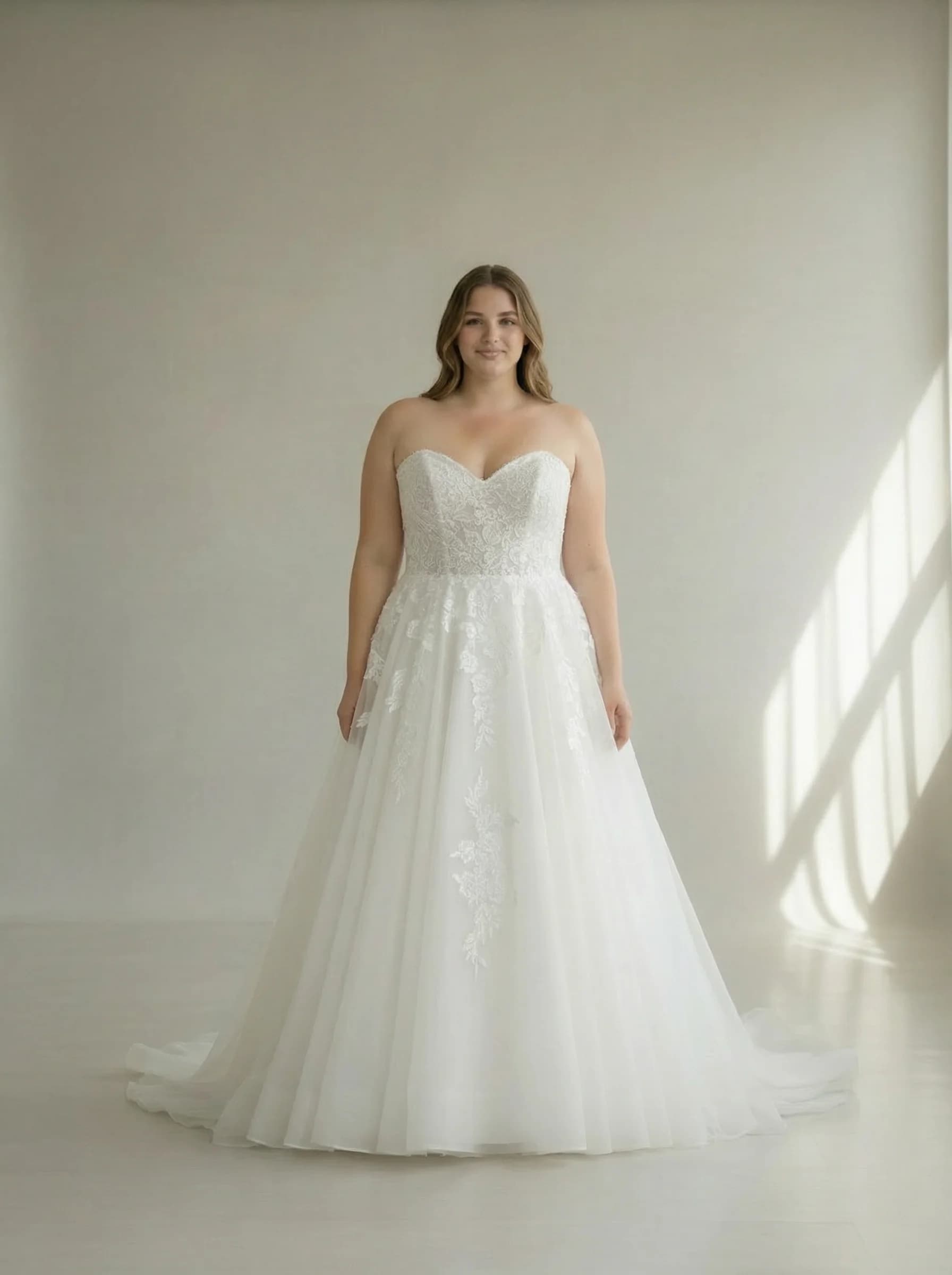Ball Gown dress with Sweep Train and Strapless neckline