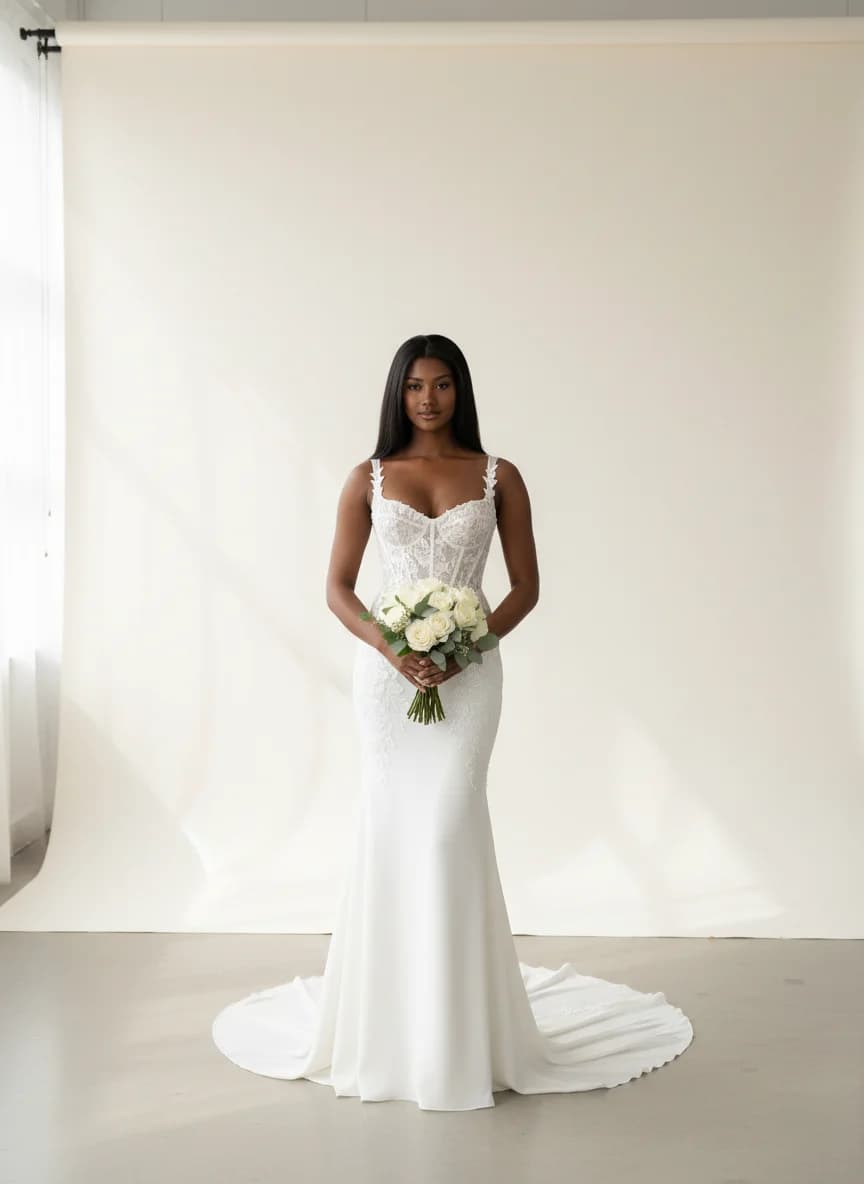 Corset dress with Sweep Train and Sweetheart neckline