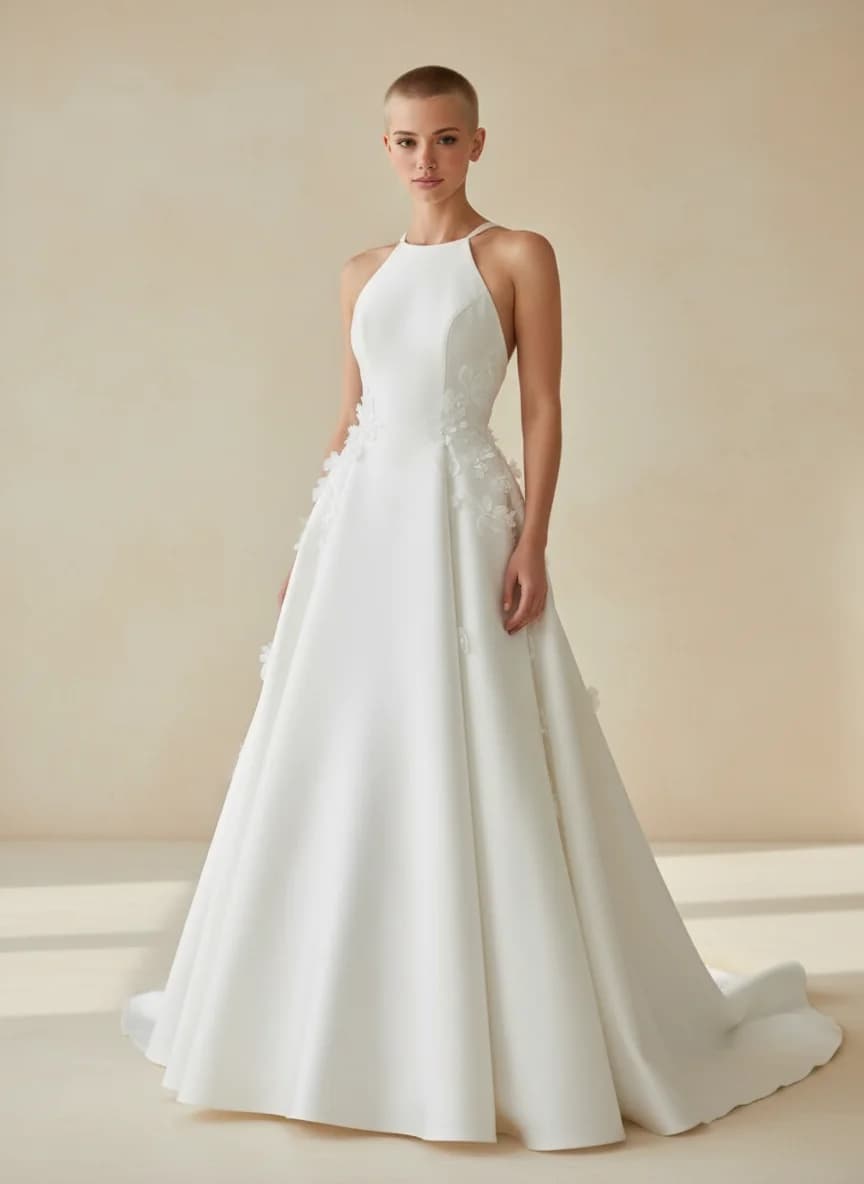 Drop Waist dress with Halter neckline