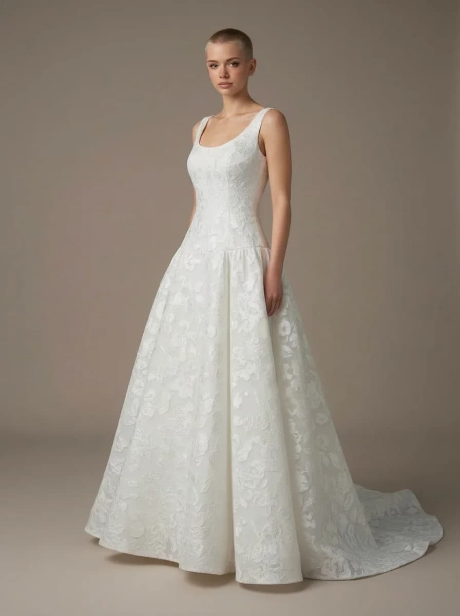 Drop Waist dress with Scoop neckline