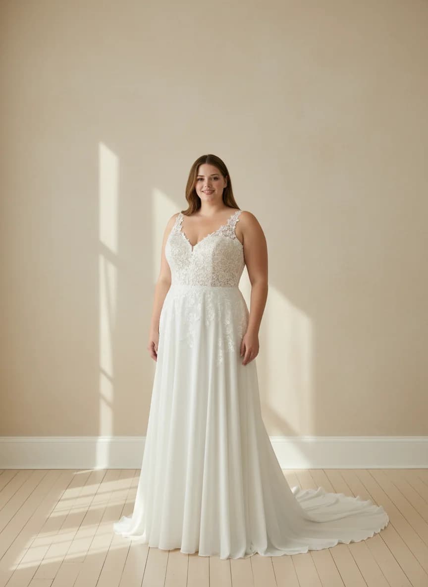 Empire Waist dress with Chapel Train and Sweetheart neckline