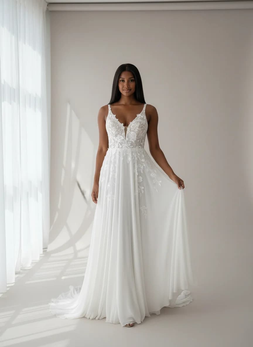 Empire Waist dress with V-Neck neckline