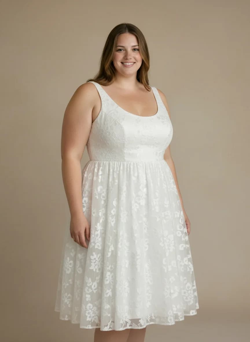 Empire Waist dress with Knee Length and Scoop neckline