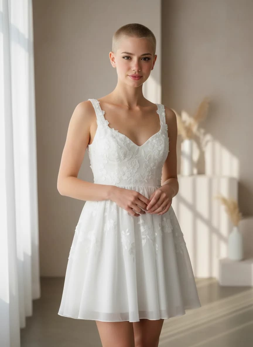 Empire Waist dress with Mini and Sweetheart neckline