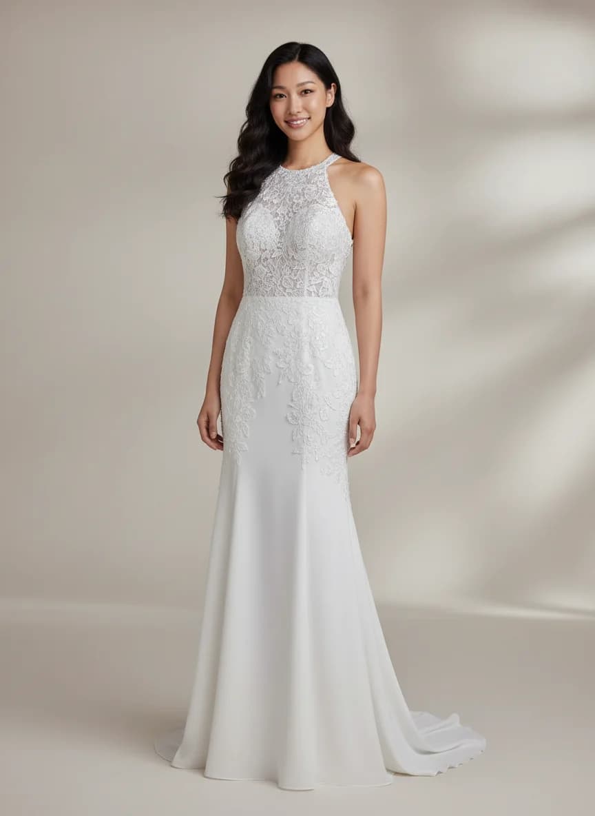 Fit & Flare dress with Halter neckline