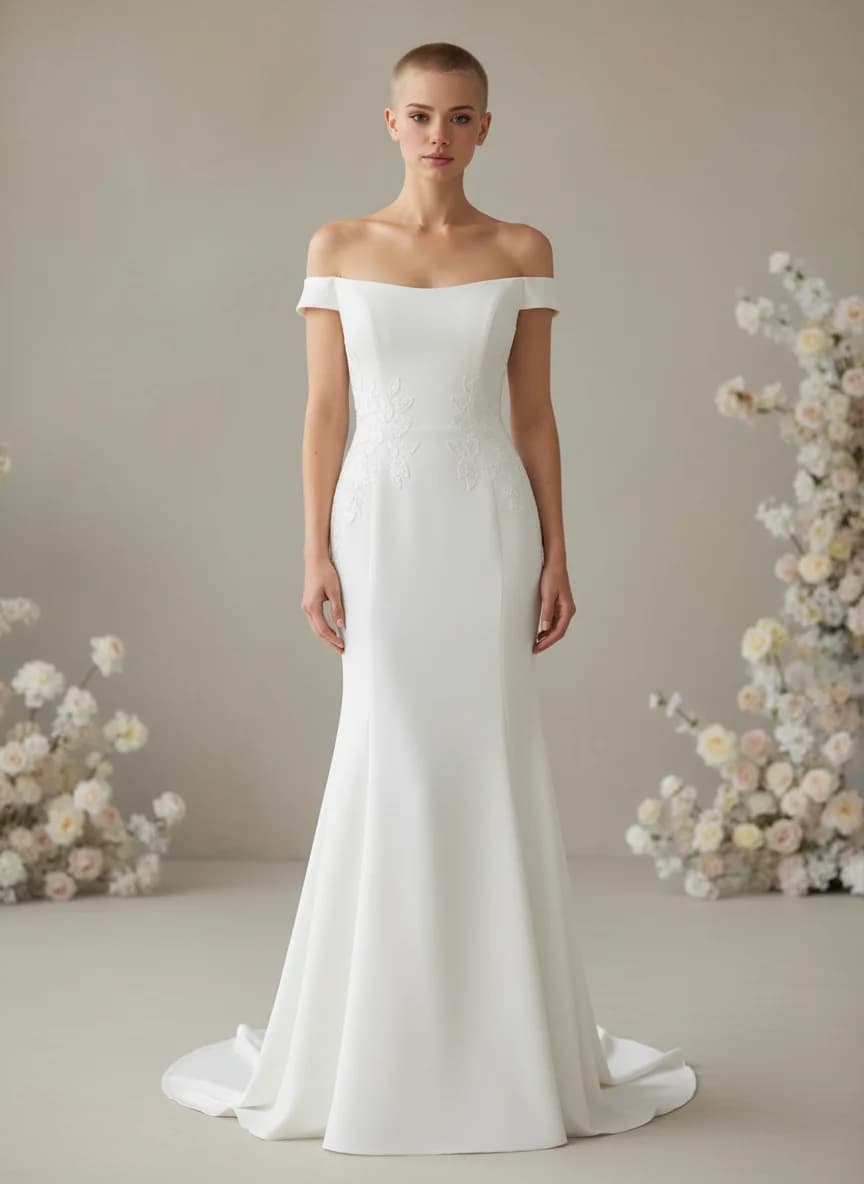 Fit & Flare dress with Off Shoulder neckline