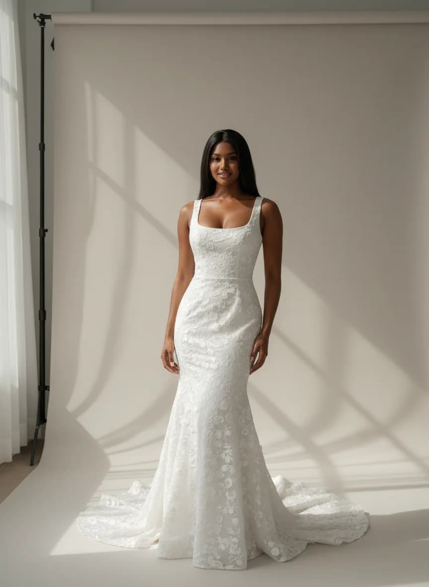 Fit & Flare dress with Square neckline