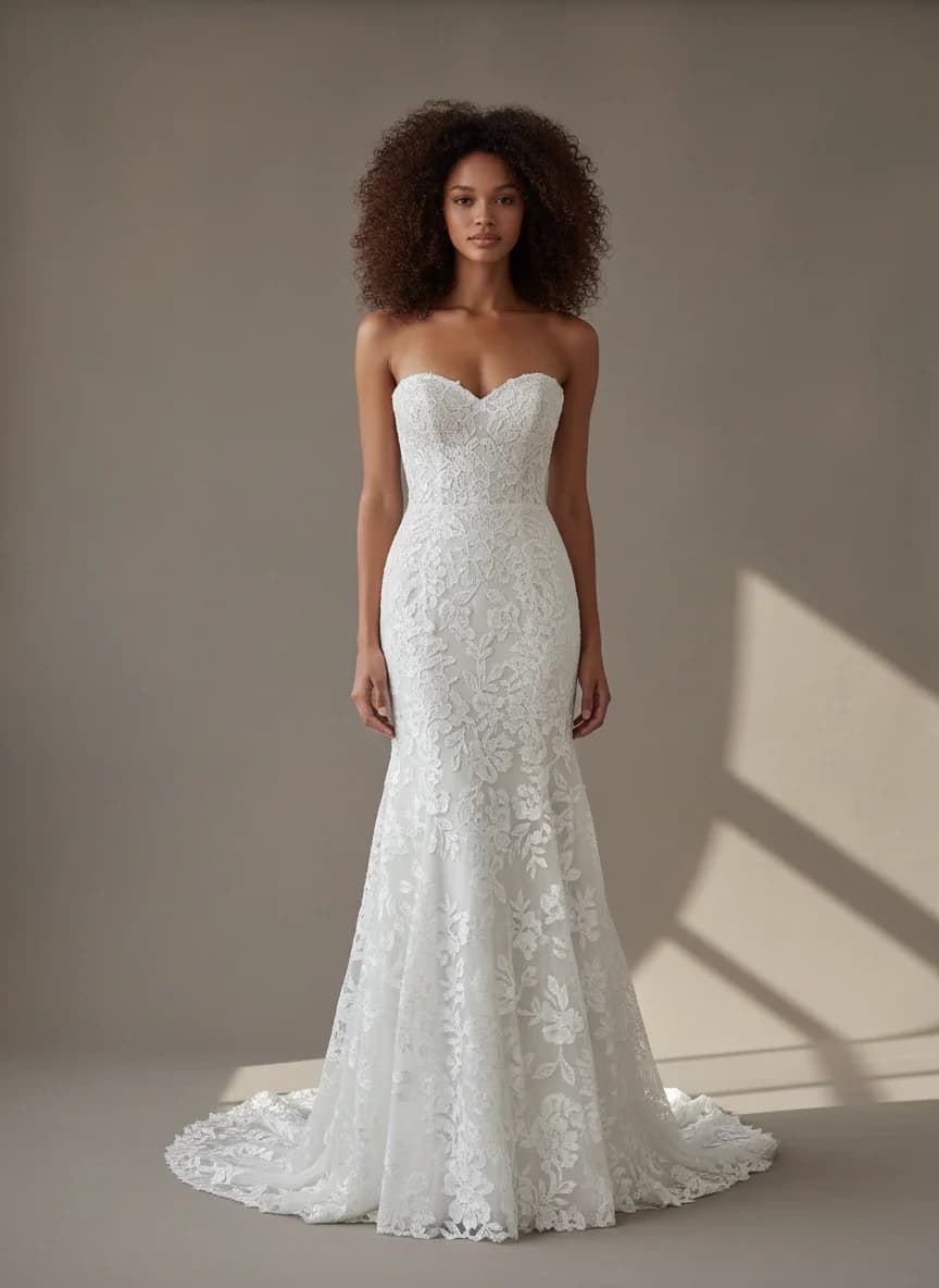 Fit & Flare dress with Strapless neckline