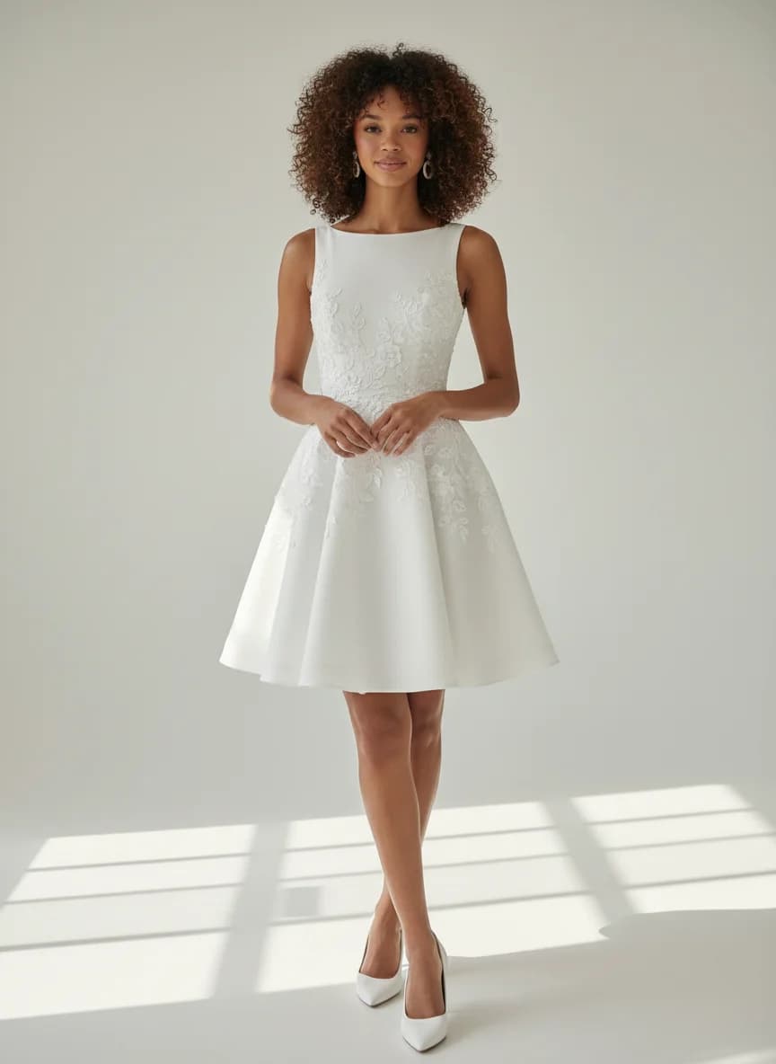 Fit & Flare dress with Mini and Boat Neck neckline