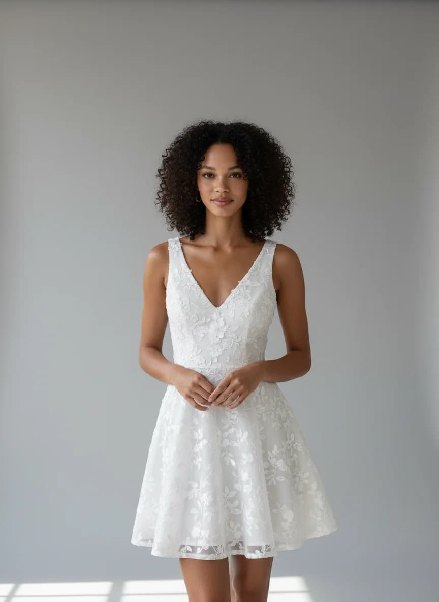 Fit & Flare dress with Mini and V-Neck neckline