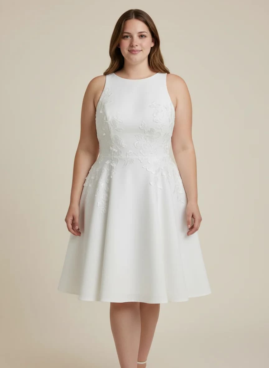 Fit & Flare dress with Mini and High Neckline neckline