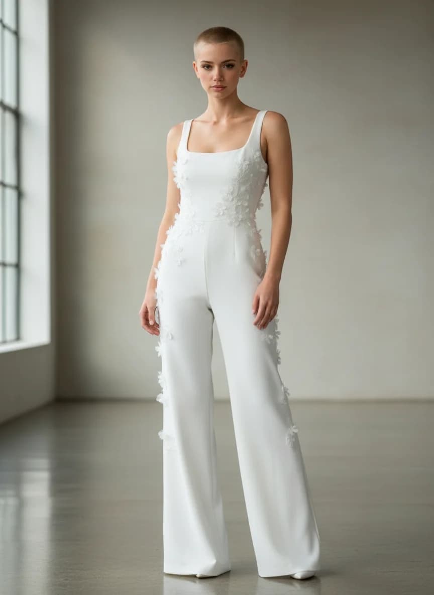 Jumpsuit dress with Square neckline