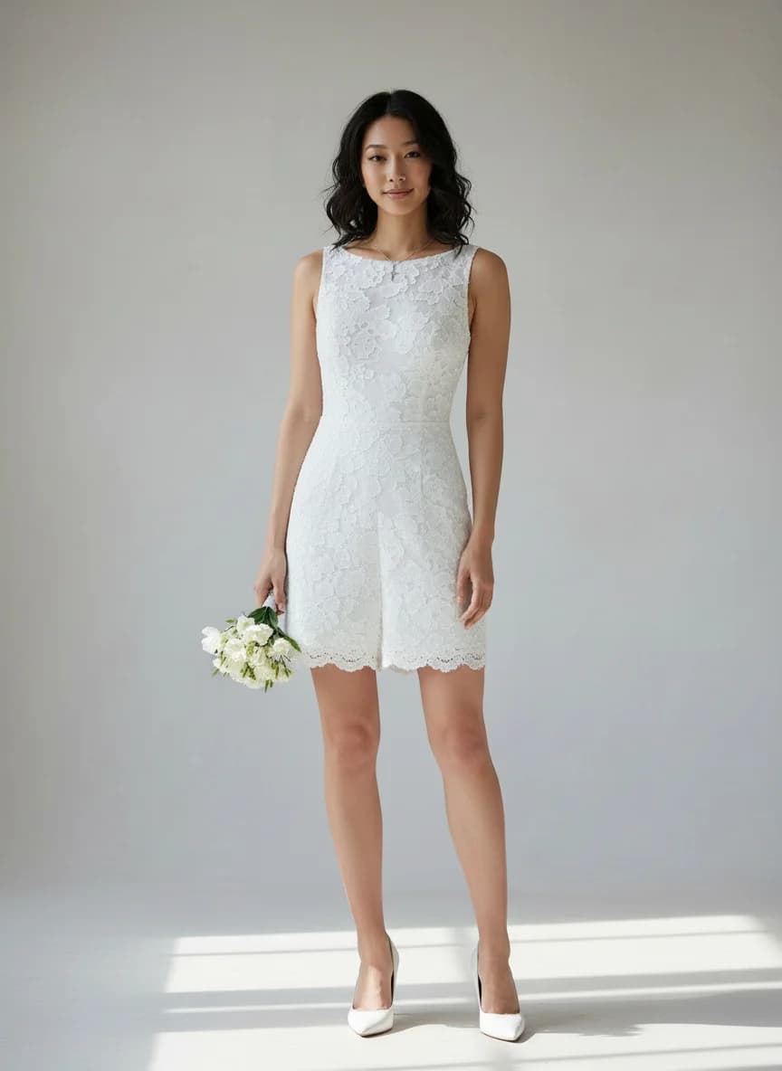 Jumpsuit dress with Mini and Boat Neck neckline