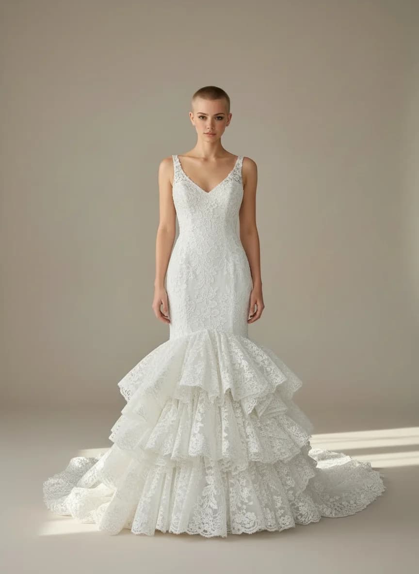 Mermaid dress with Chapel Train and Sweetheart neckline