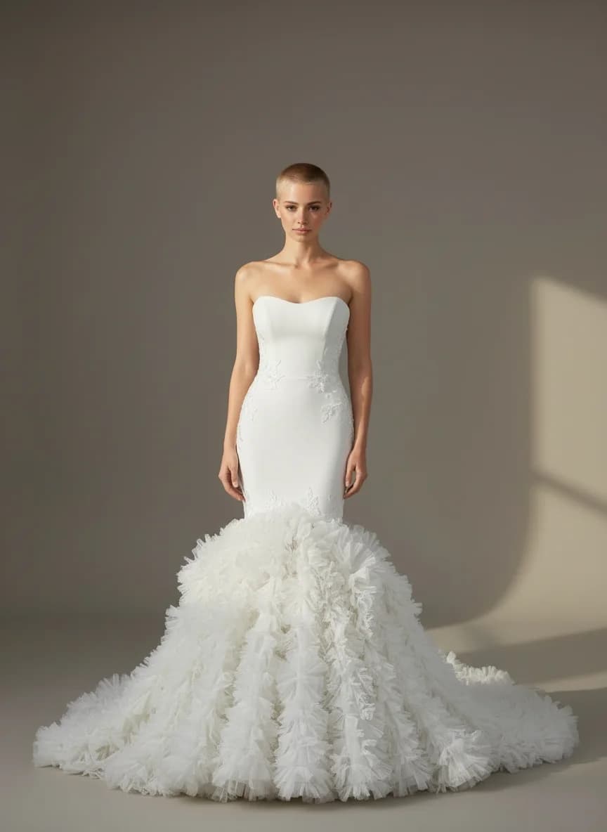 Mermaid dress with Strapless neckline