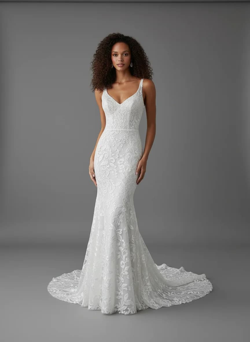 Mermaid dress with Sweep Train and Sweetheart neckline