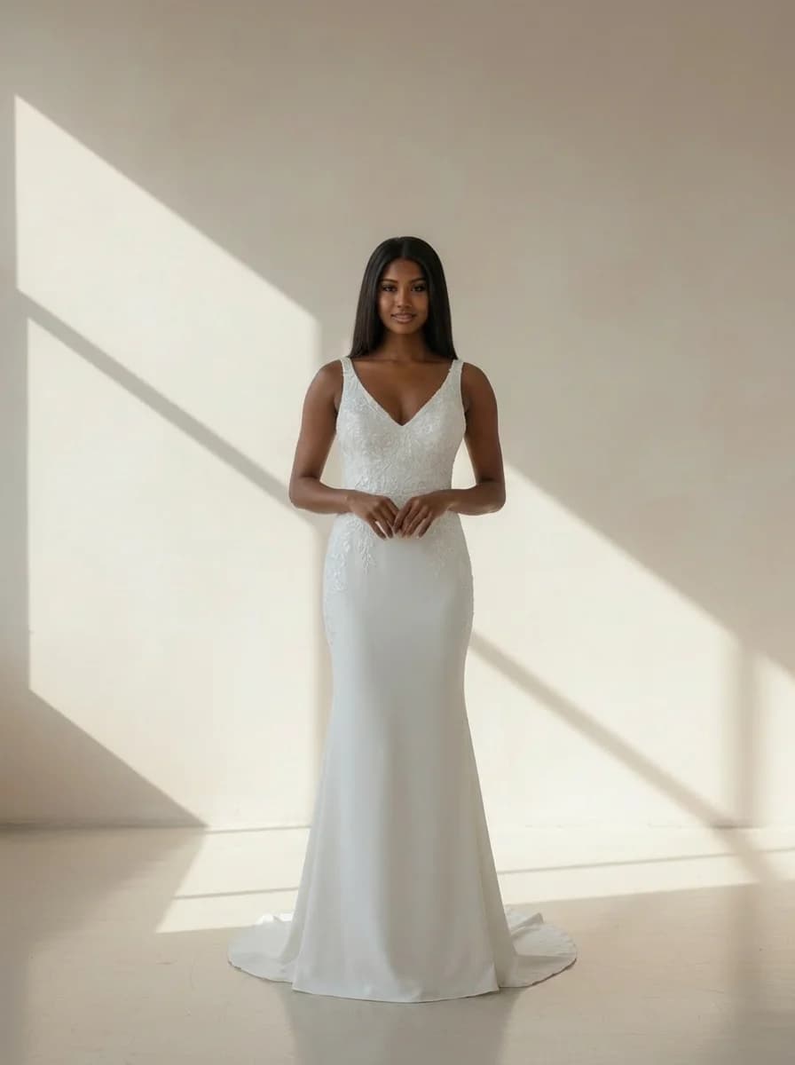 Sheath dress with V-Neck neckline