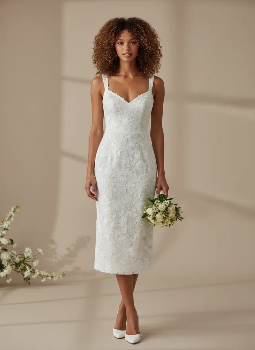 Sheath dress with Knee Length and Sweetheart neckline