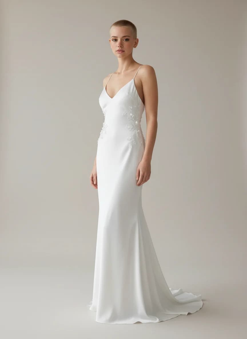 Slip dress with V-Neck neckline