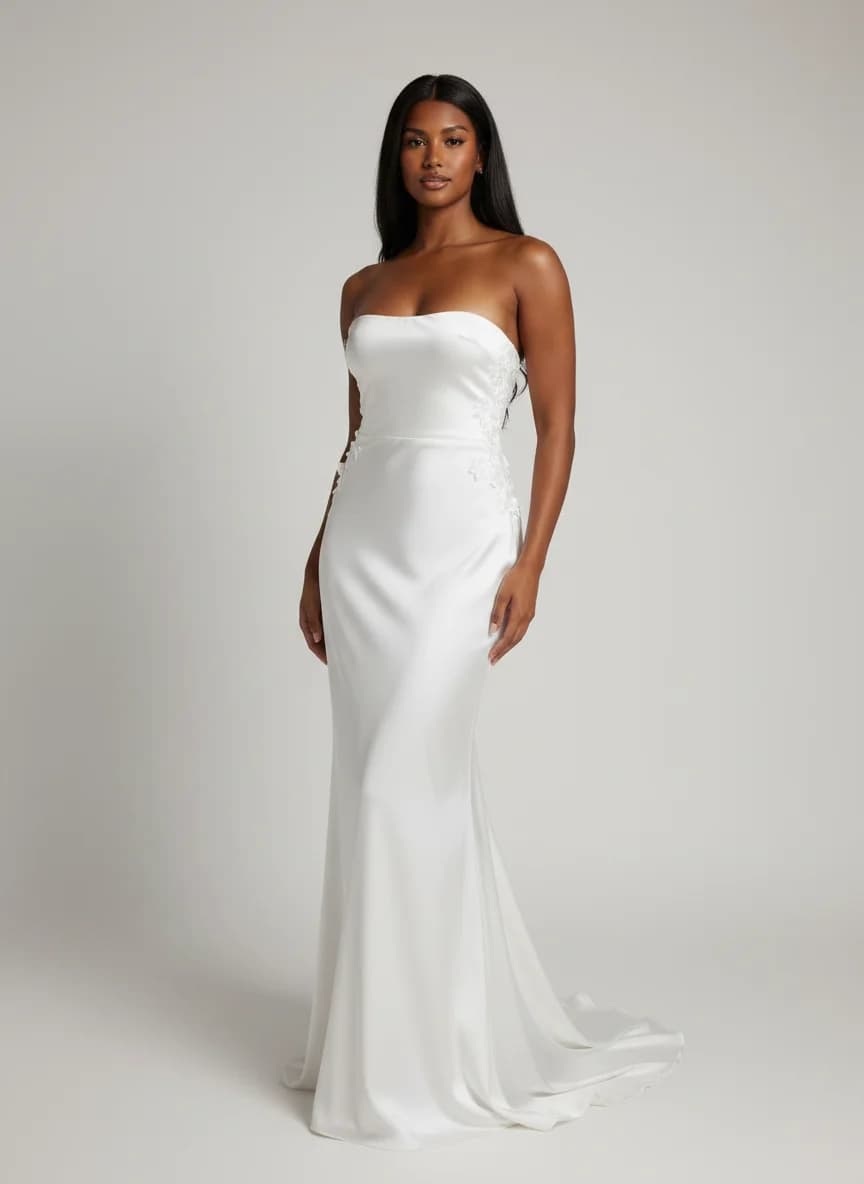 Slip dress with Strapless neckline