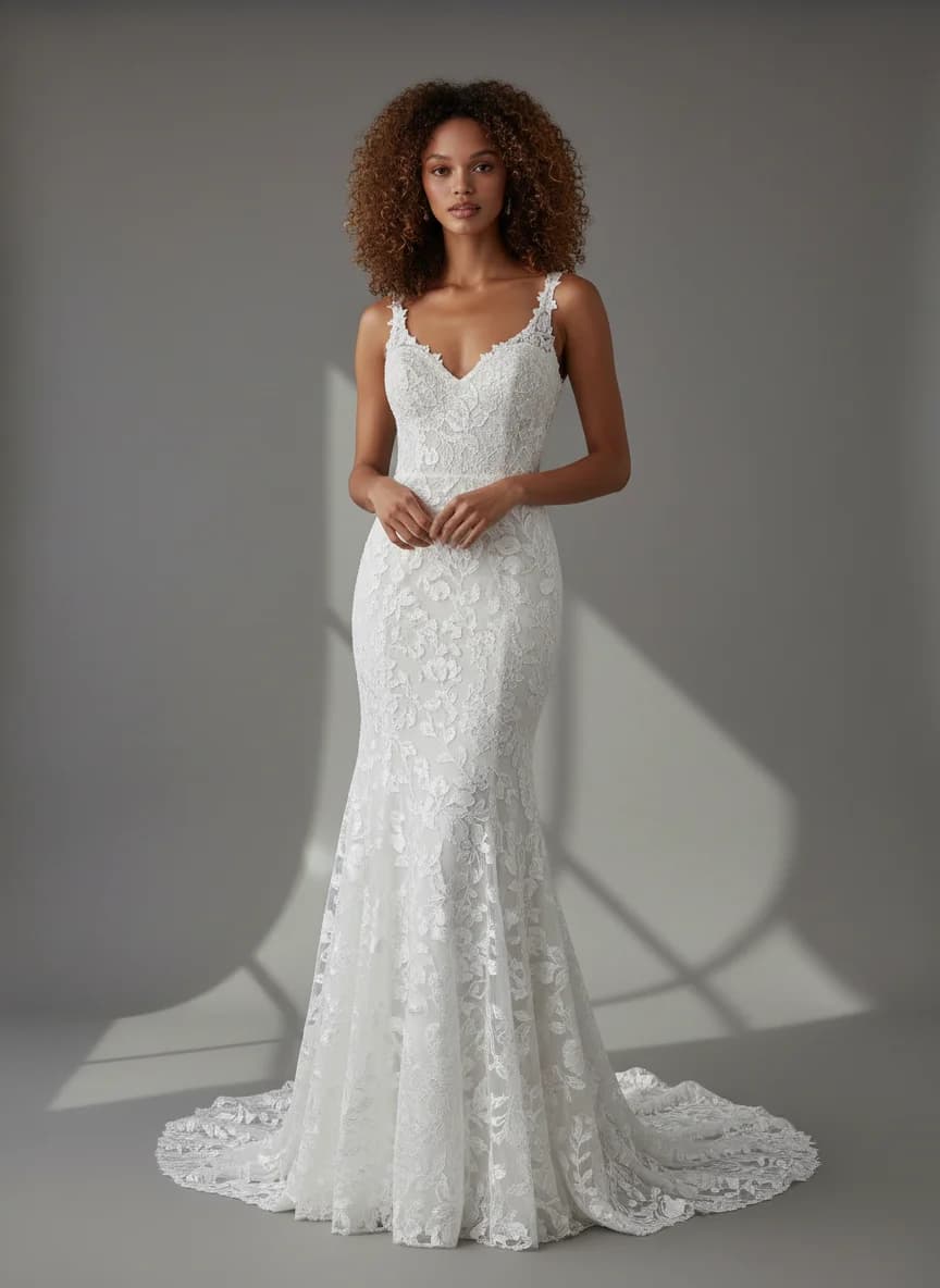 Trumpet wedding dress with Sweetheart neckline