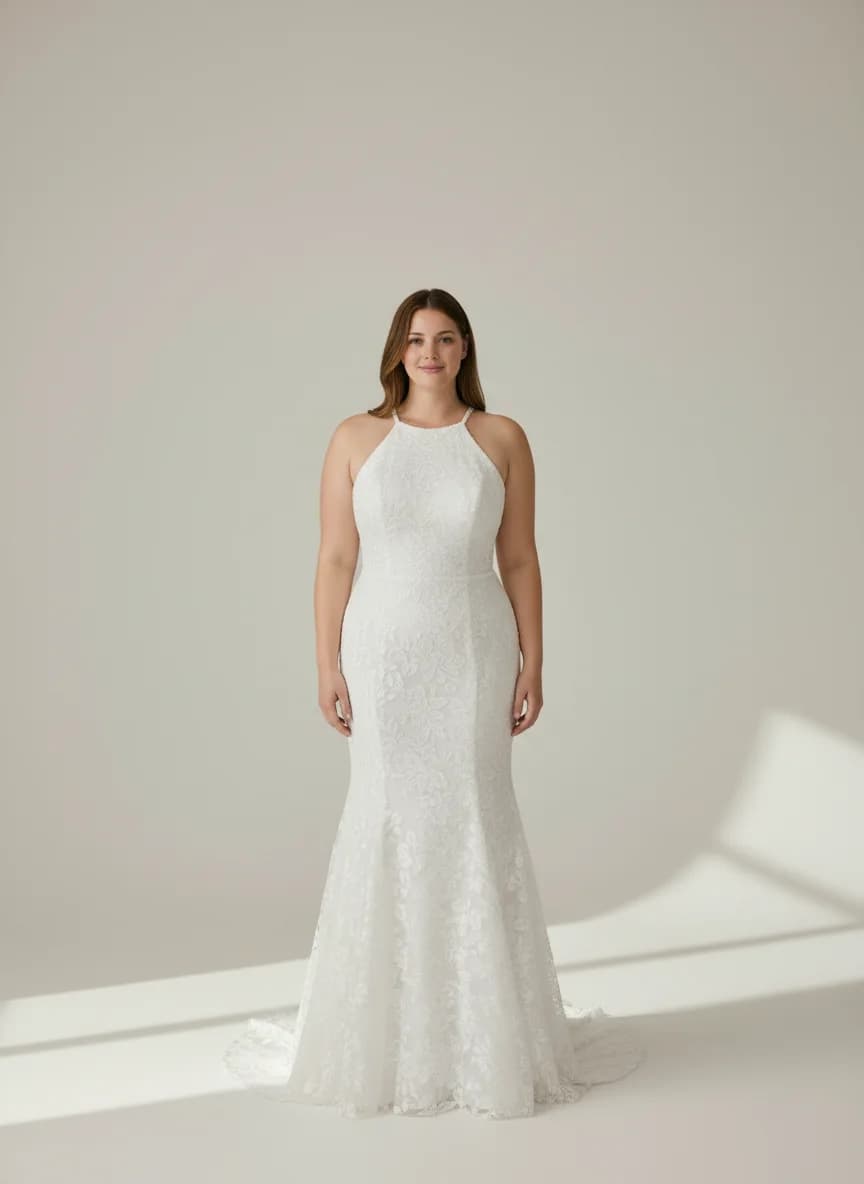 Trumpet dress with Halter neckline