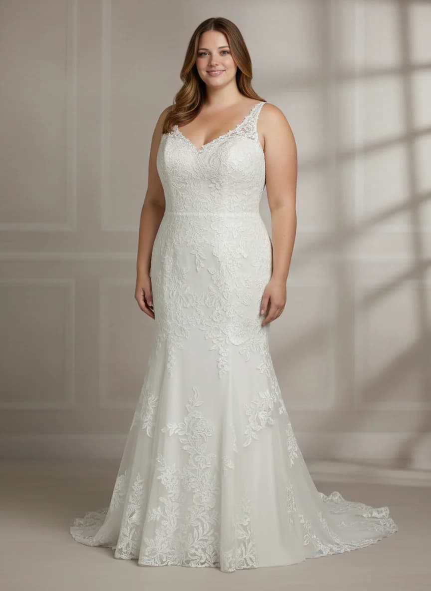 Trumpet dress with Scoop neckline