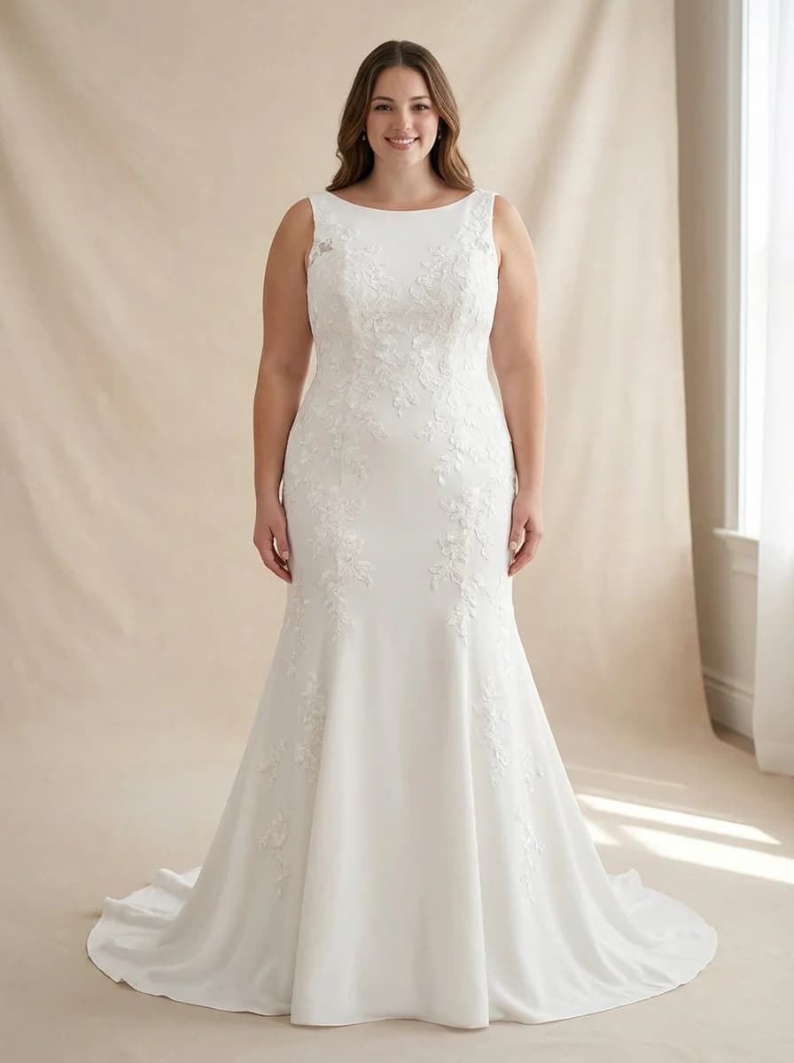 Trumpet dress with Sweep Train and Illusion neckline