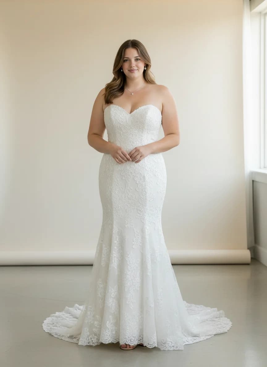 Trumpet dress with Sweep Train and Strapless neckline