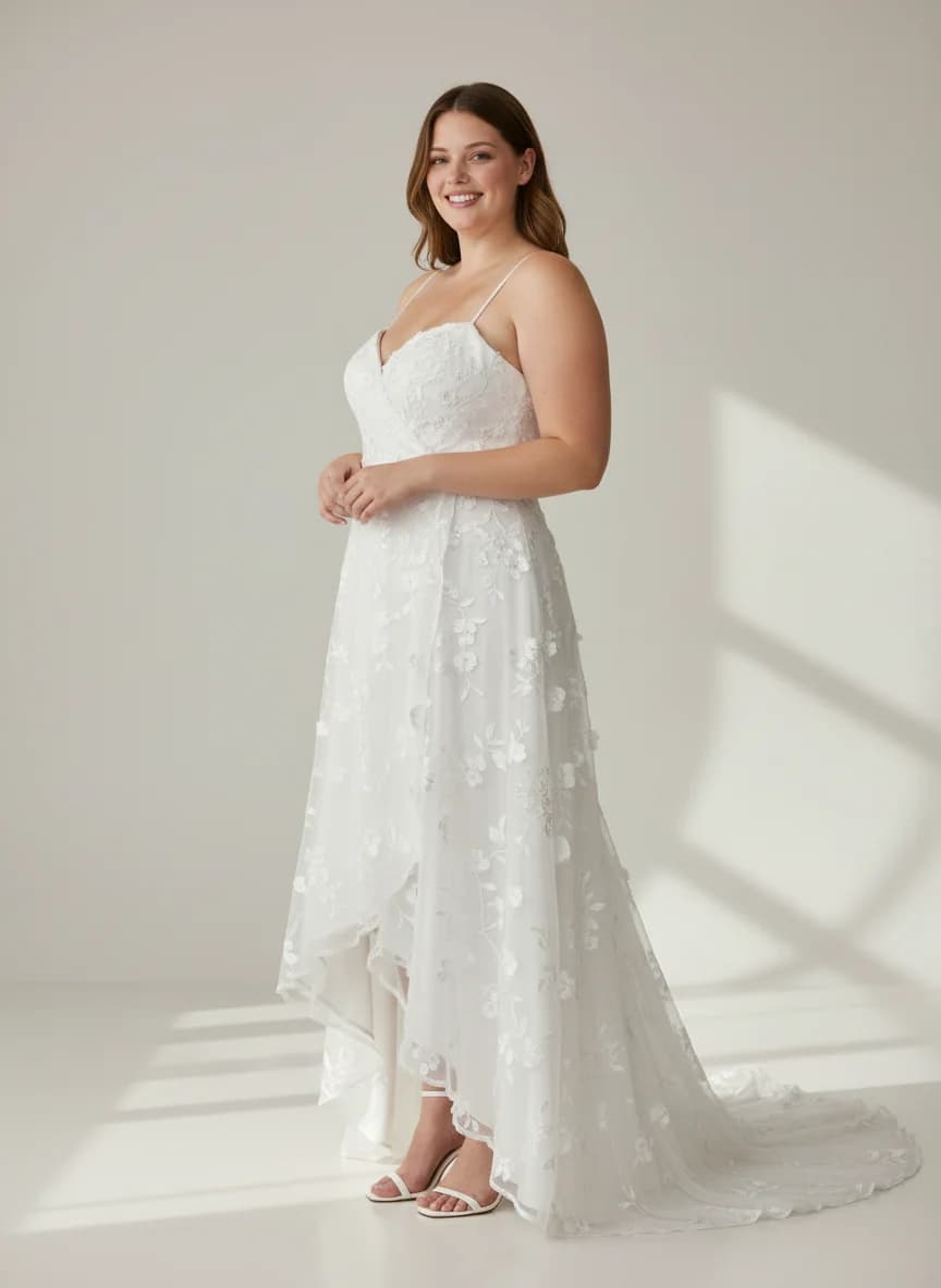 Wrap & Asymmetric dress with Sweep Train and Strapless neckline