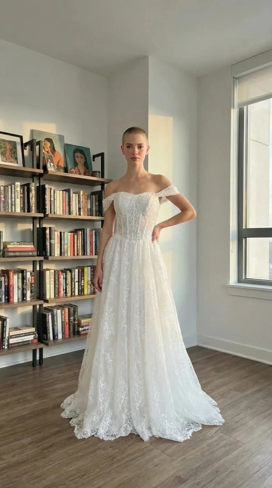 David's Bridal dress 22 — try-on
