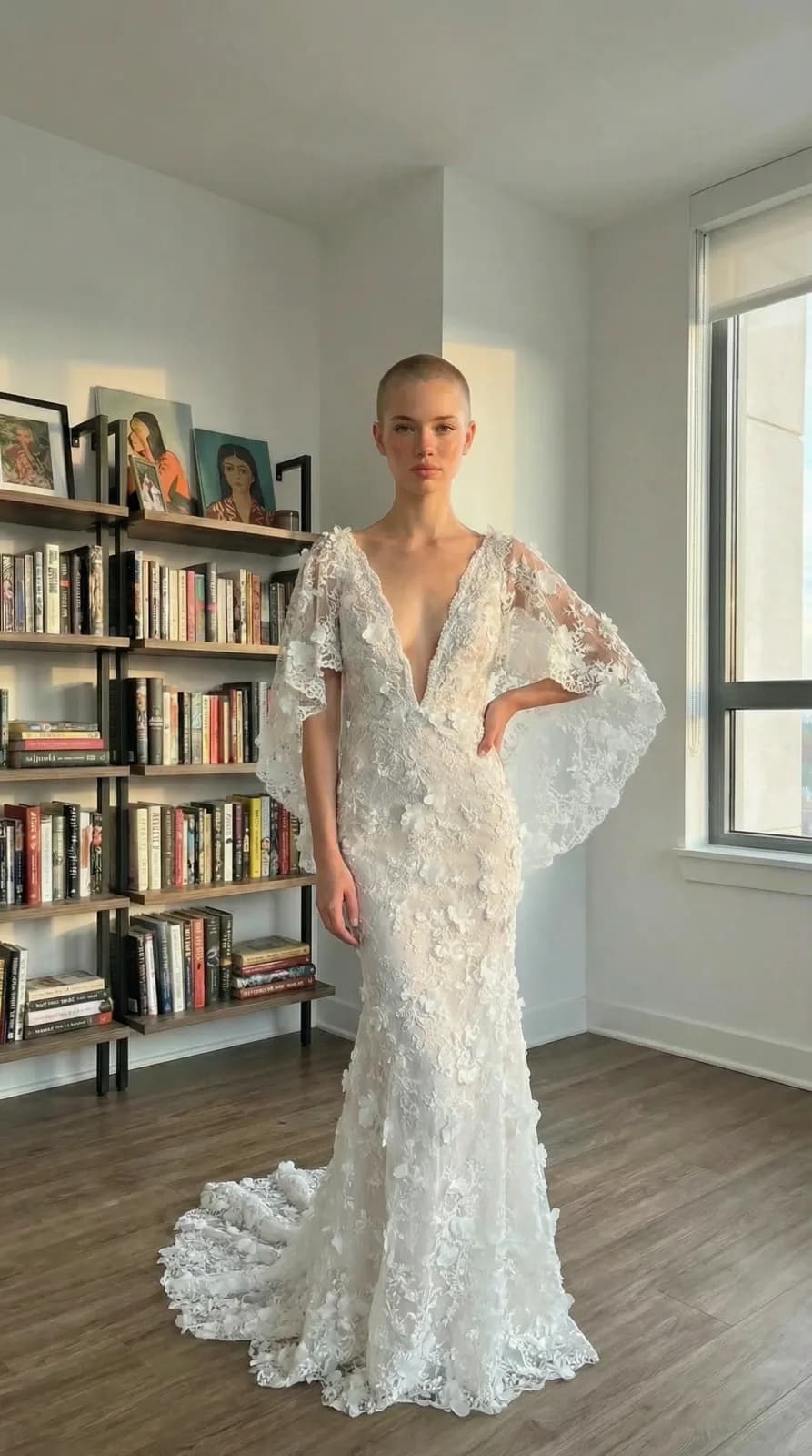 David's Bridal dress 75 — try-on