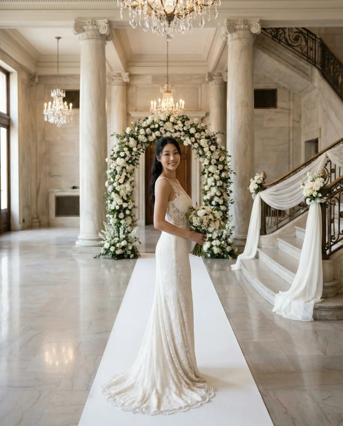 Ivory column gown with minimalist travel-friendly elegance