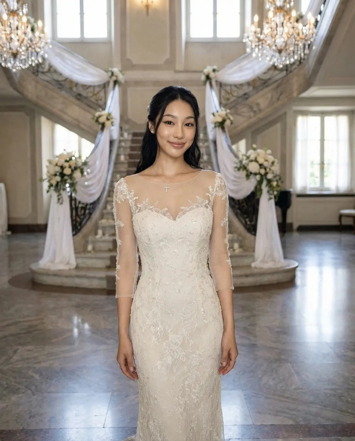 Ivory column elopement gown offering sleek packable bridal style