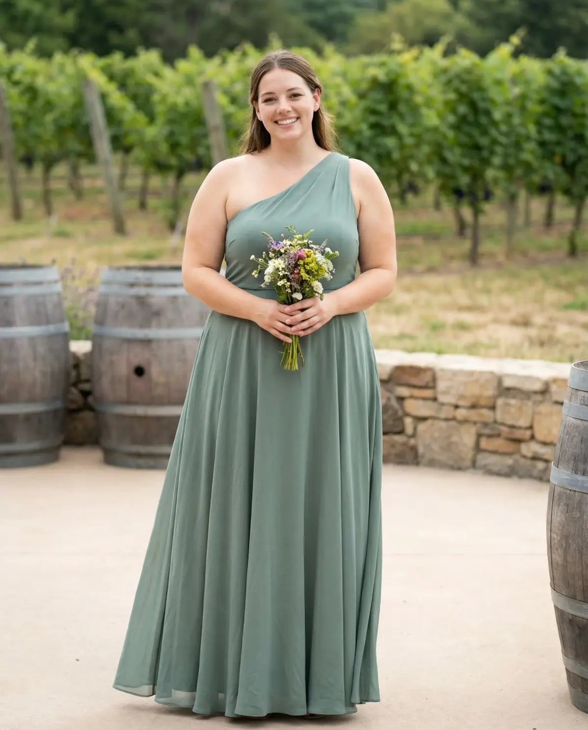 sage green bridesmaid dresses - blog-muted-green-one-shoulder-3