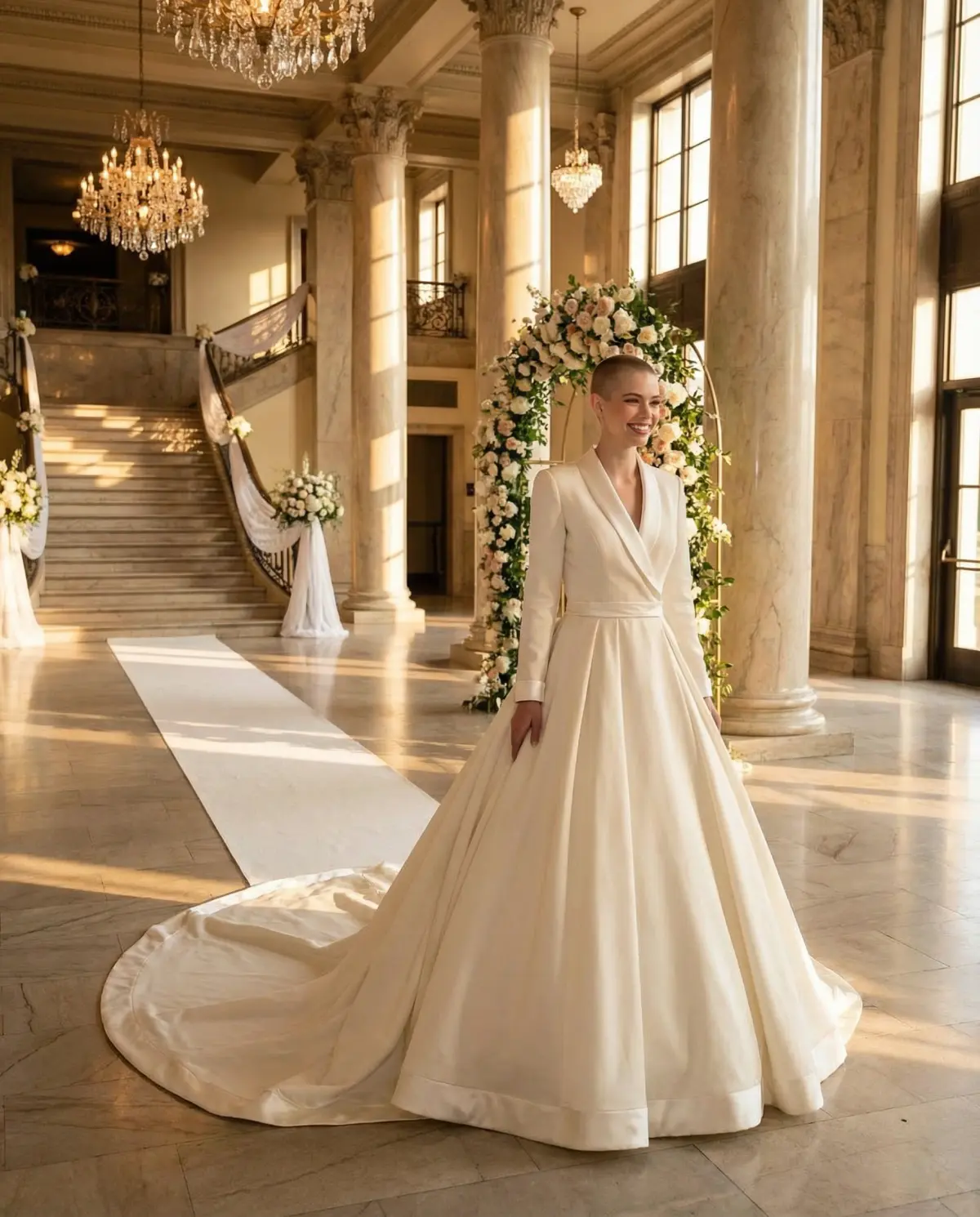 Ivory Tuxedo Wrap Dress wedding dress